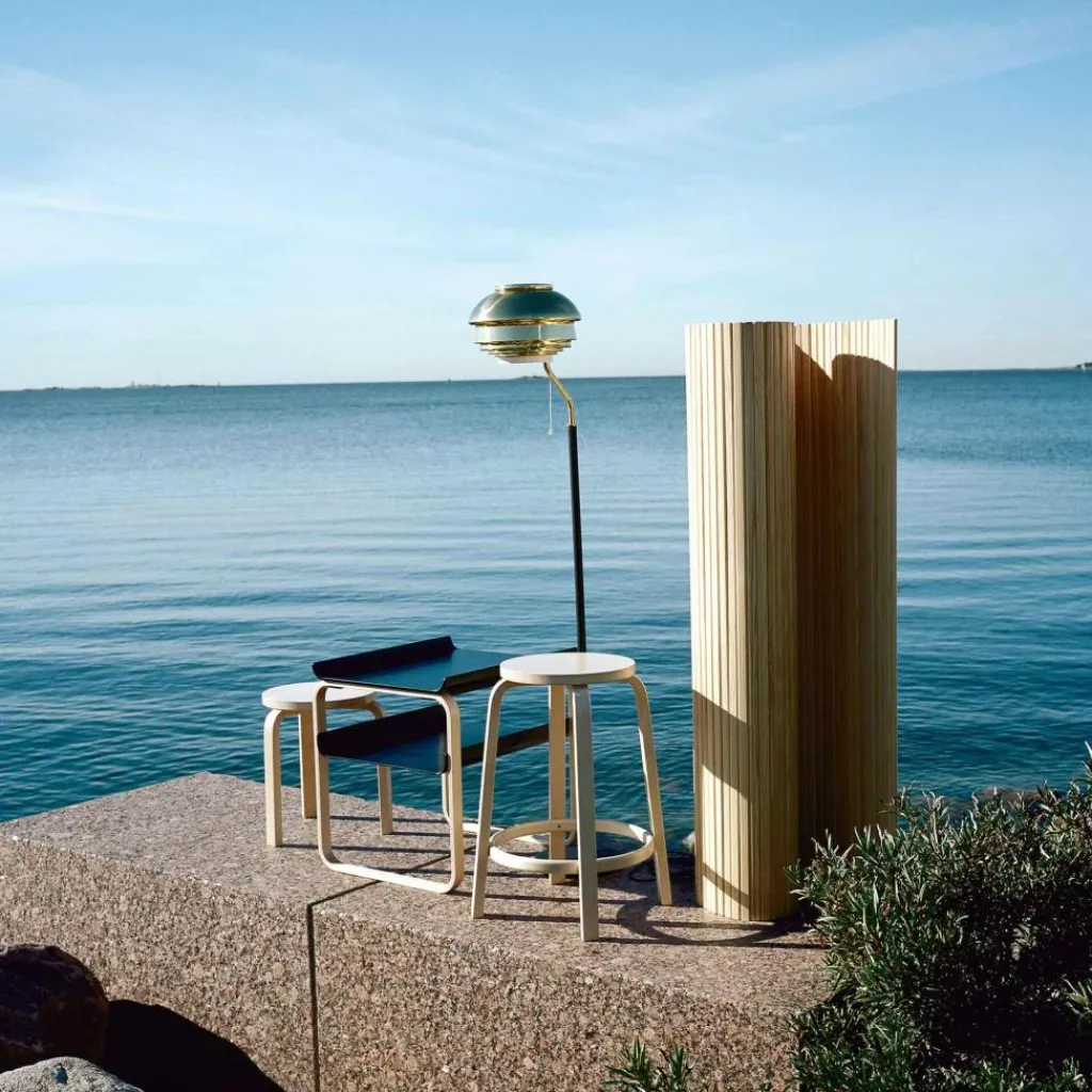 Artek 64 Barhocker Gestell klar lackiert 65cm| Barhocker