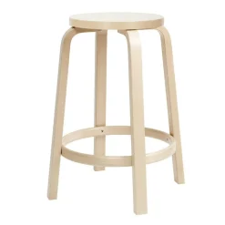 Artek 64 Barhocker Gestell klar lackiert 65cm| Barhocker