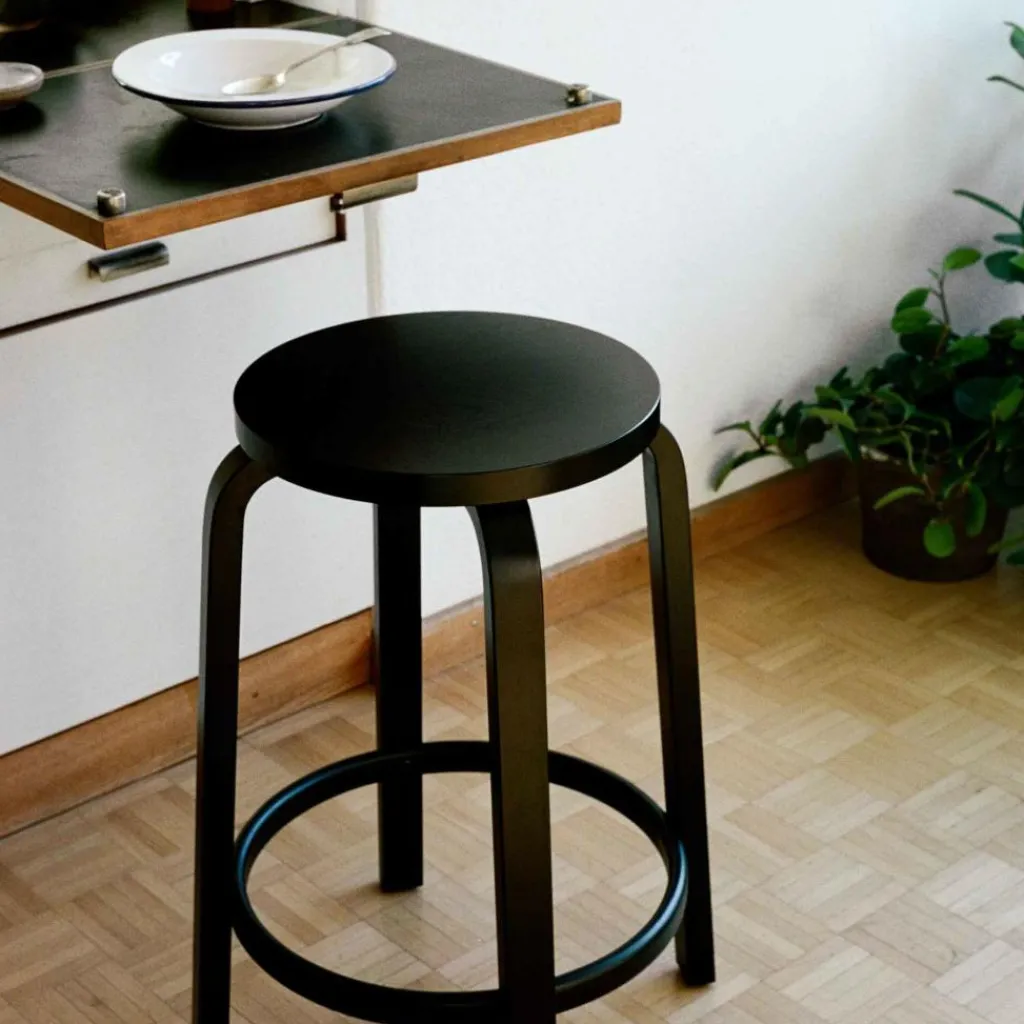 Artek 64 Barhocker Gestell lackiert 65cm| Barhocker