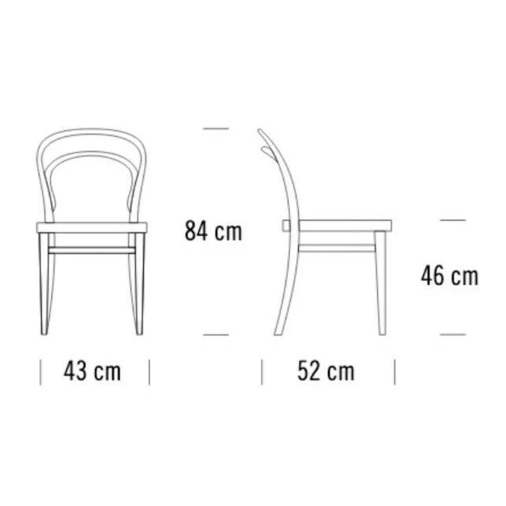 Stühle^Thonet 214 Bugholzstuhl mit Rohrgeflecht