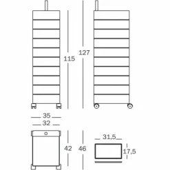Container|Container^Magis 360° Container mit Rollen H 127cm