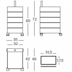 Container|Container^Magis 360° Container mit Rollen H 72cm