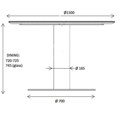 Gubi 2.0 Dining Table Gestell Messing Ø150cm| Tische
