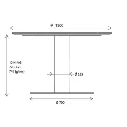 Tische^Gubi 2.0 Dining Table Gestell Messing Ø130cm