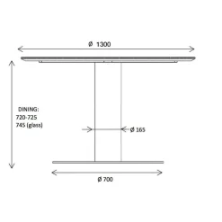 Gubi 2.0 Dining Tisch Gestell schwarz Ø130cm| Tische|Esstische
