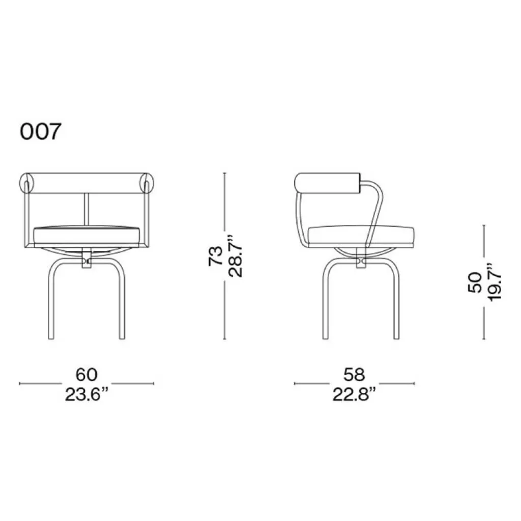 Cassina 7 Fauteuil tournant| Stühle