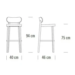 Barhocker^Thonet 118 H Barhocker mit Rohrgeflecht 94cm