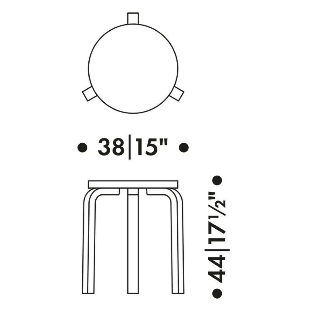 Hocker^Artek 60 Hocker Gestell lackiert