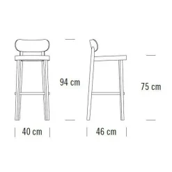 Thonet 118 MH Barhocker mit Muldensitz 94cm| Barhocker
