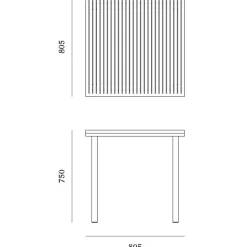 Nine 19 Outdoors Esstisch 80,5x80,5cm| Gartentische