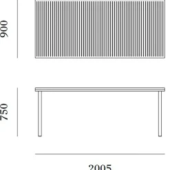 Gartentische^Nine 19 Outdoors Esstisch 200,5x90cm