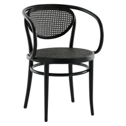 Stühle^Thonet 210 R Bugholz-Armlehnstuhl mit Rohrgeflecht Dark Melange