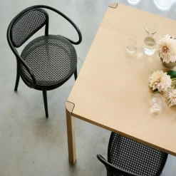 Stühle^Thonet 210 R Bugholz-Armlehnstuhl mit Rohrgeflecht Dark Melange