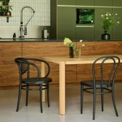 Stühle^Thonet 210 R Bugholz-Armlehnstuhl mit Rohrgeflecht Dark Melange