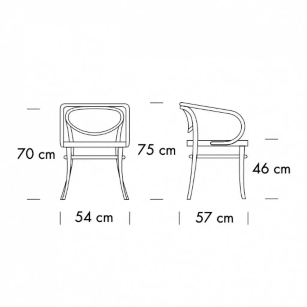 Stühle^Thonet 210 R Bugholz-Armlehnstuhl mit Rohrgeflecht Dark Melange