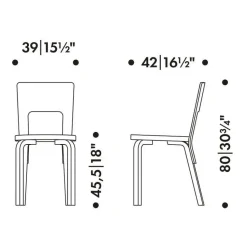 Stühle^Artek 66 Stuhl Gestell klar lackiert