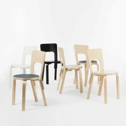 Stühle^Artek 66 Stuhl Gestell klar lackiert