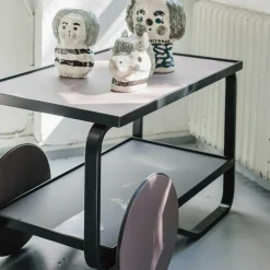 Servierwagen^Artek 901 Teewagen Gestell Birke schwarz