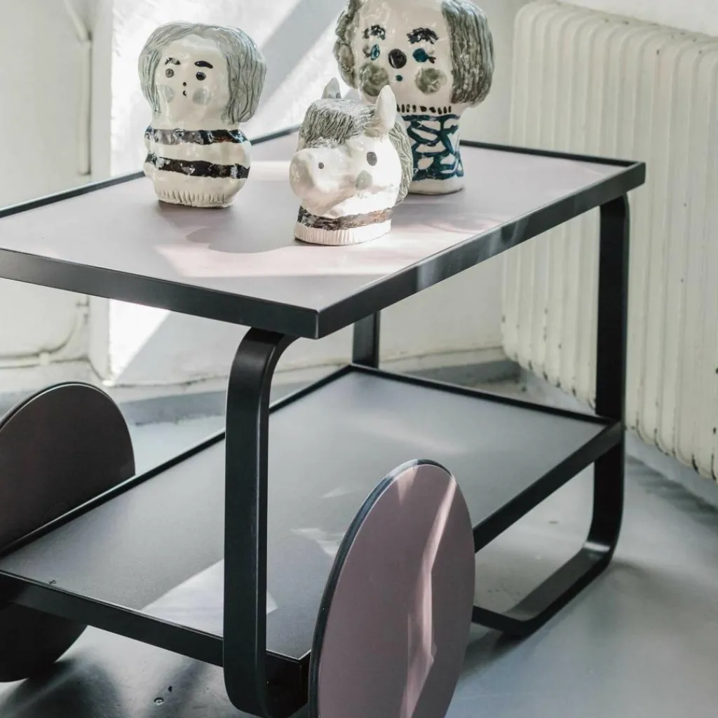 Servierwagen^Artek 901 Teewagen Gestell Birke schwarz