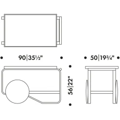Servierwagen^Artek 901 Teewagen Gestell Birke schwarz