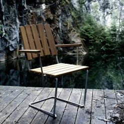 Grythyttan A2 Gartenarmlehnstuhl Eiche| Gartenstühle