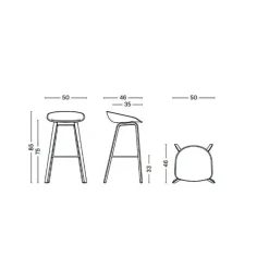 Barhocker^HAY AAS 32 2.0 Barhocker hoch Eiche schwarz lackiert