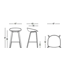 Barhocker^HAY AAS 32 2.0 Barhocker niedrig Eiche lackiert