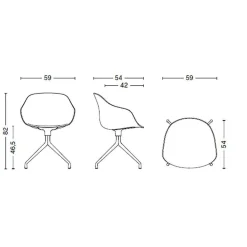 Stühle^HAY About a Chair AAC 220 2.0 Drehstuhl Gestell schwarz