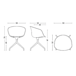 HAY About a Chair AAC 20 2.0 Drehstuhl Gestell weiß| Stühle