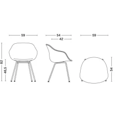 HAY About a Chair AAC 227 Armlehnstuhl Gestell verchromt| Stühle