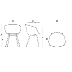 HAY About a Chair AAC 27 Armlehnstuhl Gestell schwarz| Stühle