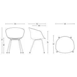 HAY About a Chair AAC 26 Armlehnstuhl Gestell Stahl schwarz| Stühle