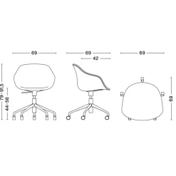 HAY About a Chair AAC 253 Bürodrehstuhl Gestell schwarz| Bürostühle