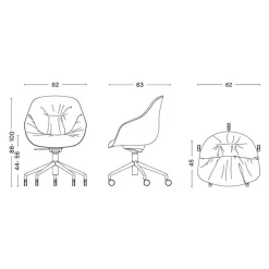 HAY About a Chair AAC 155 Soft Bürostuhl Gestell poliert| Bürostühle