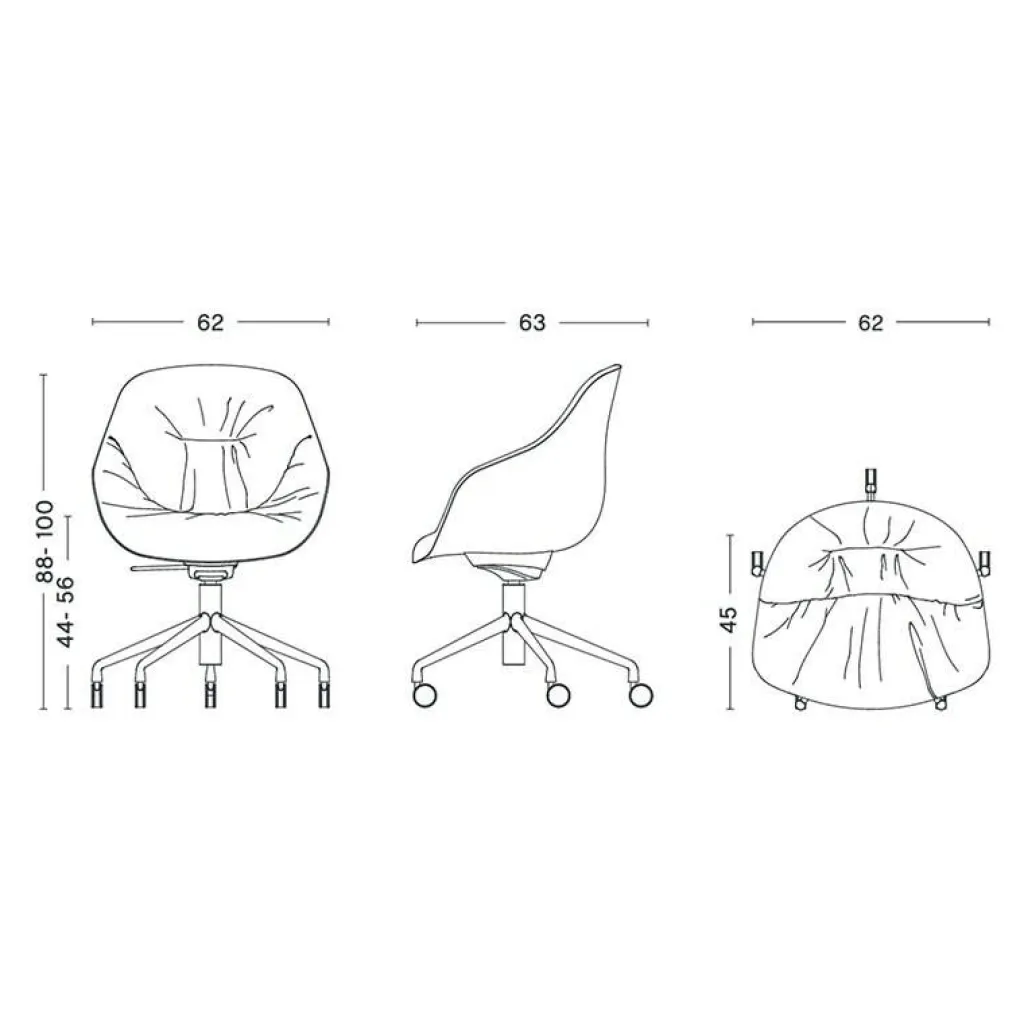 HAY About a Chair AAC 155 Soft Bürostuhl Gestell poliert| Bürostühle