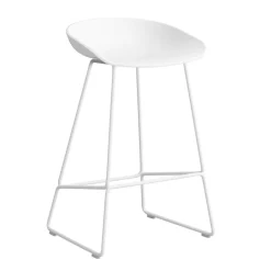Barhocker^HAY About a Stool AAS 38 2.0 Barhocker niedrig Gestell weiß