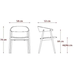 Andersen Furniture AC2 Armlehnstuhl PU-Leder Gestell Eiche| Stühle