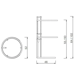 Beistelltische^ClassiCon Adjustable Table E 1027 Black Version Beistelltisch