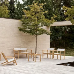 Carl Hansen AH911 Gartenbeistelltisch/Gartenhocker 59.5x48.5cm| Garten-Beistelltische