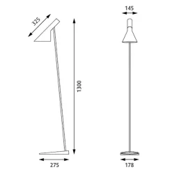 Stehleuchten^Louis Poulsen AJ Stehleuchte Edelstahl