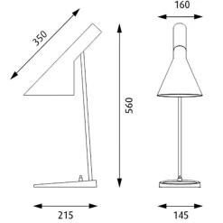 Tischleuchten|Nachttischleuchten^Louis Poulsen AJ Tischleuchte Edelstahl