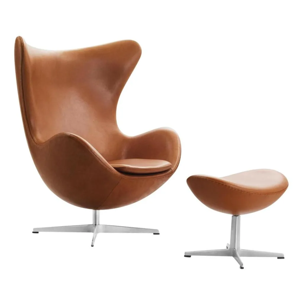 Sessel^Fritz Hansen Aktion Egg Chair/Das Ei™ Sessel + Hocker Leder