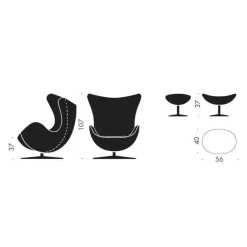 Sessel^Fritz Hansen Aktion Egg Chair/Das Ei™ Sessel + Hocker Leder