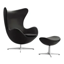 Sessel^Fritz Hansen Aktion Egg Chair/Das Ei™ Sessel + Hocker Leder