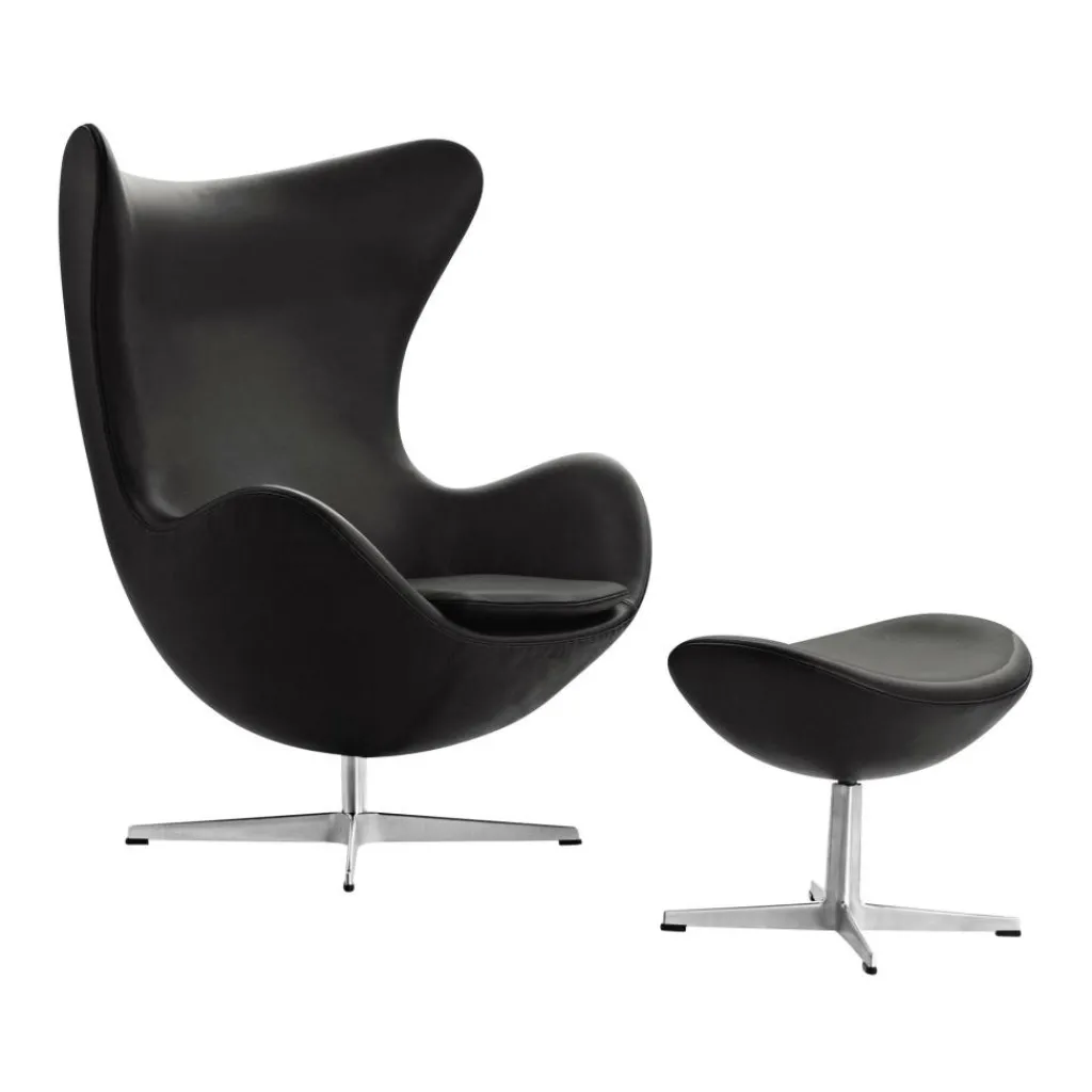 Sessel^Fritz Hansen Aktion Egg Chair/Das Ei™ Sessel + Hocker Leder