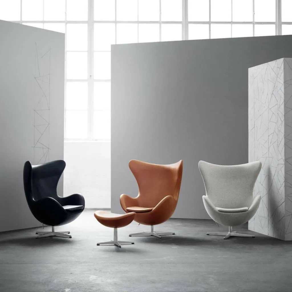Sessel^Fritz Hansen Aktion Egg Chair/Das Ei™ Sessel + Hocker Leder