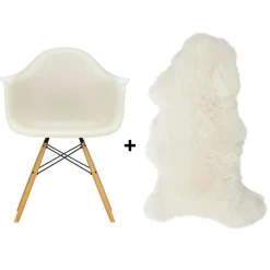 Stühle^Vitra Aktionsset Eames Plastic Armchair DAW RE + Lammfell gratis