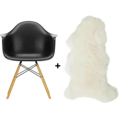 Stühle^Vitra Aktionsset Eames Plastic Armchair DAW RE + Lammfell gratis
