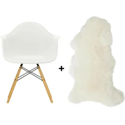 Vitra Aktionsset Eames Plastic Armchair DAW + Lammfell gratis| Stühle