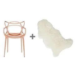 Kartell Aktionsset Masters Metallic Armlehnstuhl + Fell| Stühle
